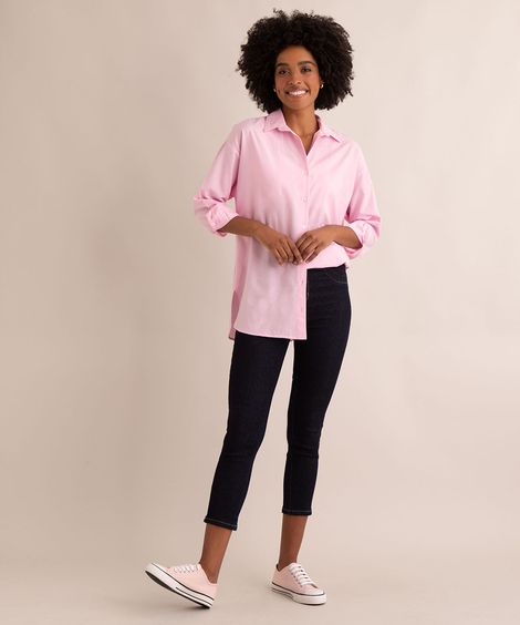 calça skinny cropped cintura super alta sawary  azul escura