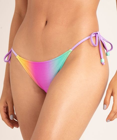 biquíni calcinha tanga laco estampado degradê com proteção uv40+ multicor