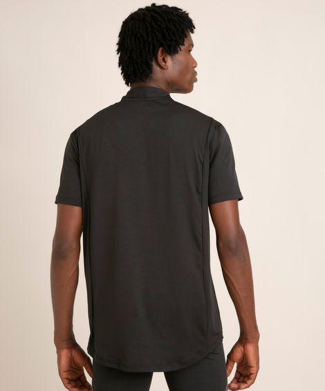 camiseta esportiva bike estampada degradê manga curta gola careca com zíper preto