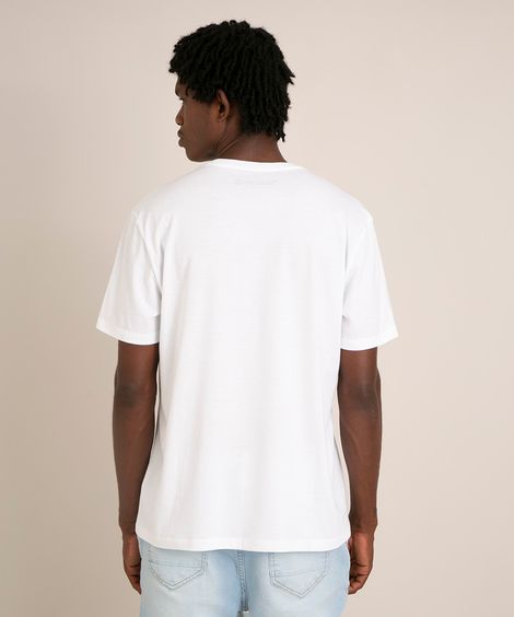 Camiseta Masculina Manga Curta Básica Gola Careca Branca