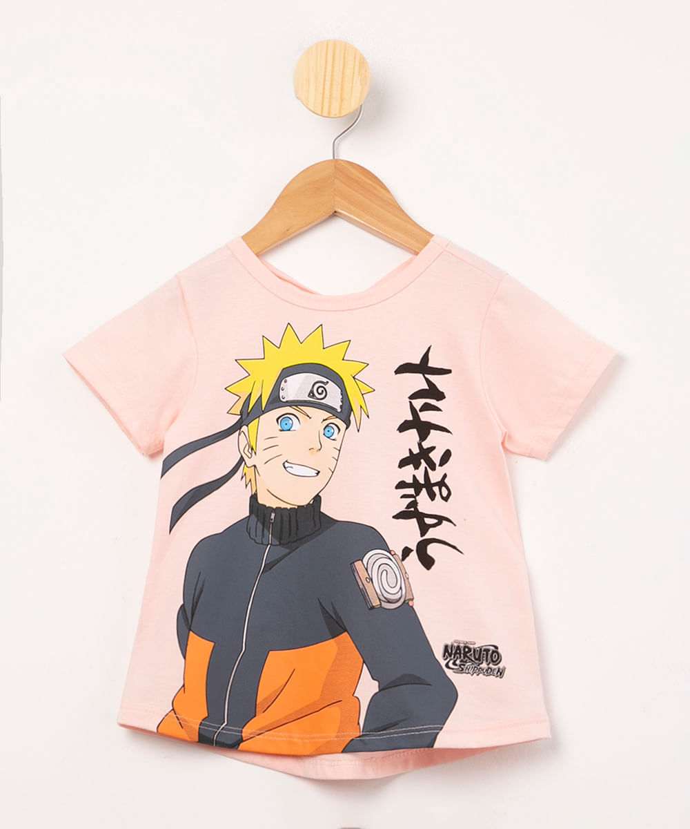 Camiseta Naruto Personagem Cute Fofo Pequeno Kid Algodão em