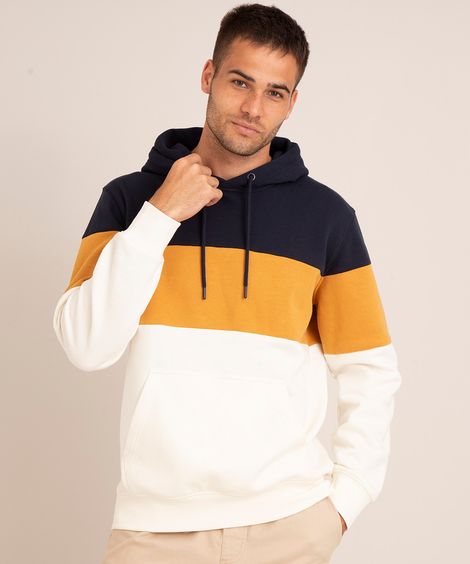 Blusão de Moletom com Recortes e Capuz Off White