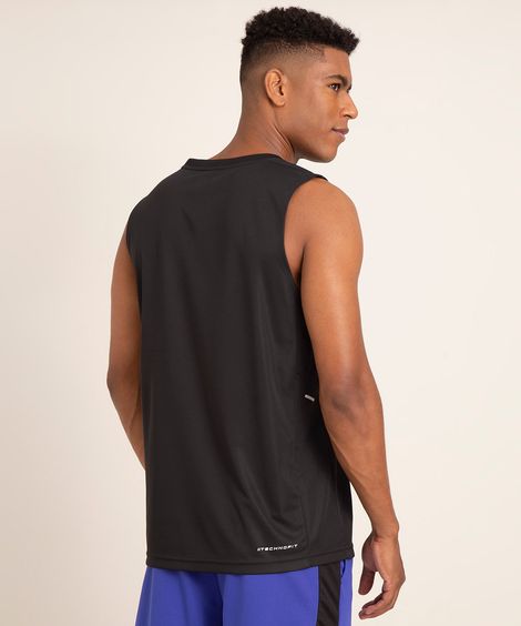 regata gola careca running esportivo preto