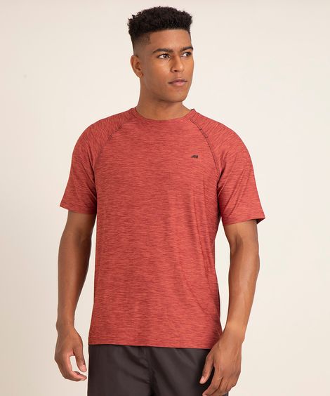 camiseta gola careca manga curta raglan mesclada esportivo vinho