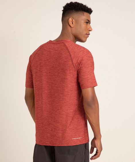 camiseta gola careca manga curta raglan mesclada esportivo vinho