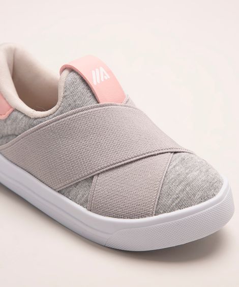 tênis infantil com elástico cinza
