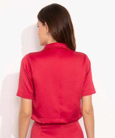 blazer cropped manga curta mindset pink