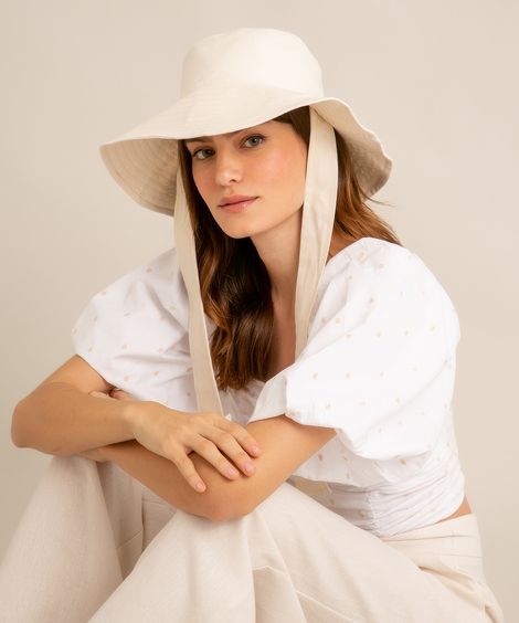 chapéu bucket hat com faixas off white