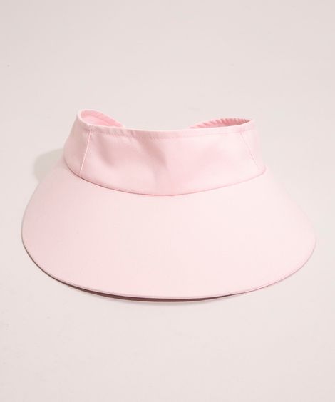 viseira aba larga com elástico rosa