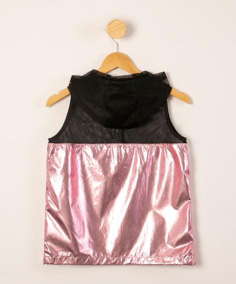 colete infantil com capuz metálico preto