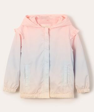 jaqueta infantil corta vento manga longa capuz colorido