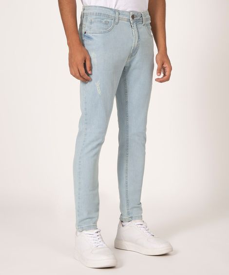calça jeans skinny azul claro