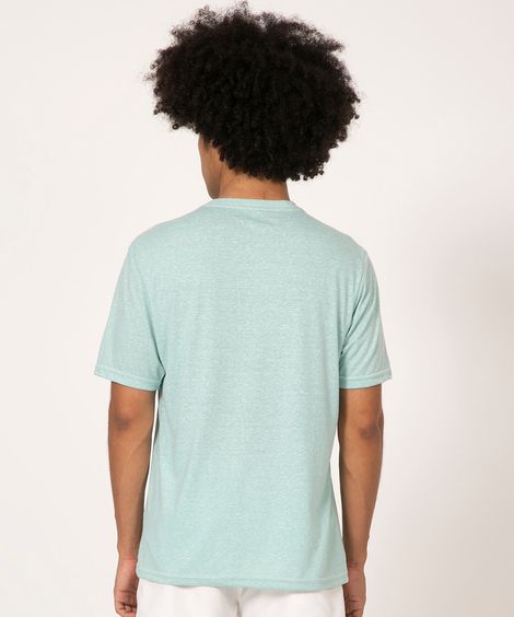 camiseta gola careca manga curta estampado  verde