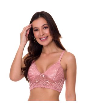 Cropped Amamentação Amamentar em Renda Sem Bojo Moda de Baixo - DR304 Rosa