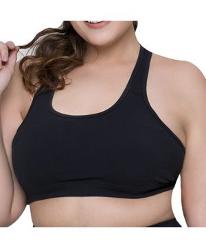 Top Selene Básico Fitness Plus Size Feminino - Preto