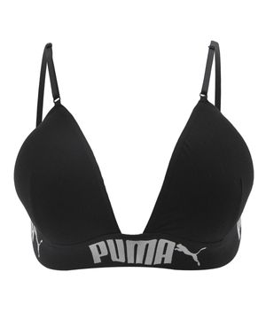 Top Puma Soutien Triangulo Com Bojo Preto