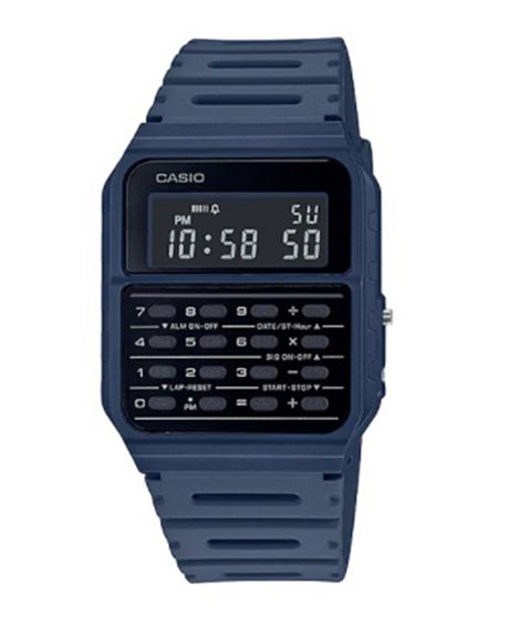 relógio casio visor digital com calculadora CA-53WF-2B azul
