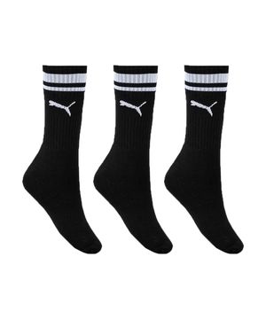 Kit 3 Pares de Meias Puma Esportiva Cano Longo Masculino - Preto