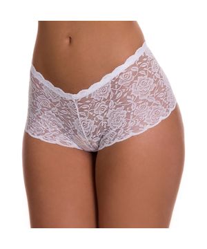 Caleçon em Renda Transparente Suzy Moda de Baixo - MF1373 Branca