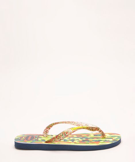 chinelo havaianas top confete azul