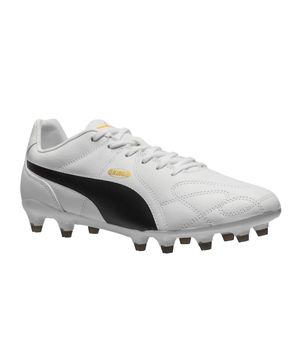 Chuteira Campo Puma King FG Branco e Preto