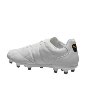 Chuteira Campo Puma King FG Branco e Preto