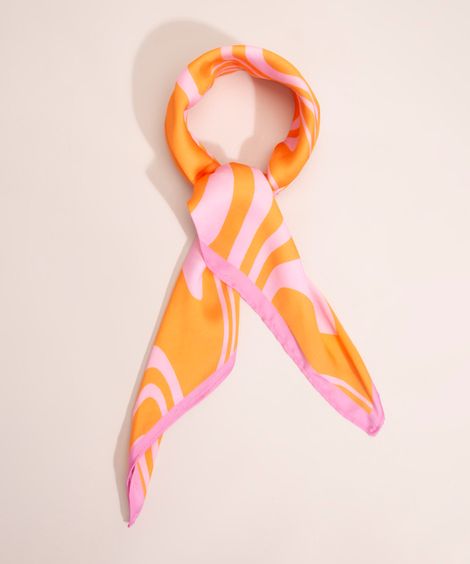 lenço estampado marmorizado  laranja