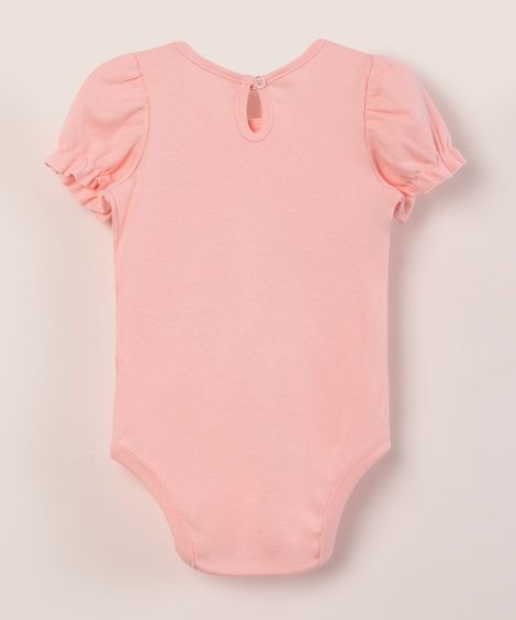 body infantil manga curta gatinhas  rosa