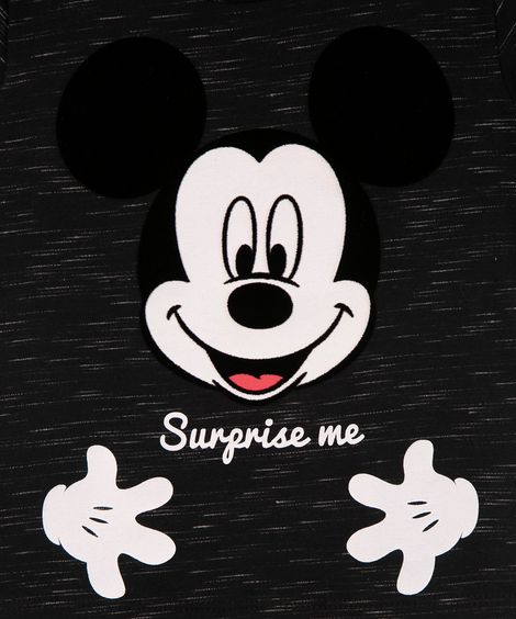 camiseta infantil manga curta mickey  preto