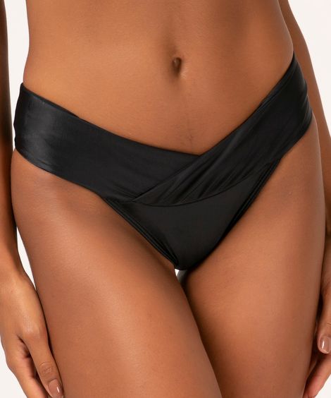 biquíni tanga transpassado com proteção uv50+ preto