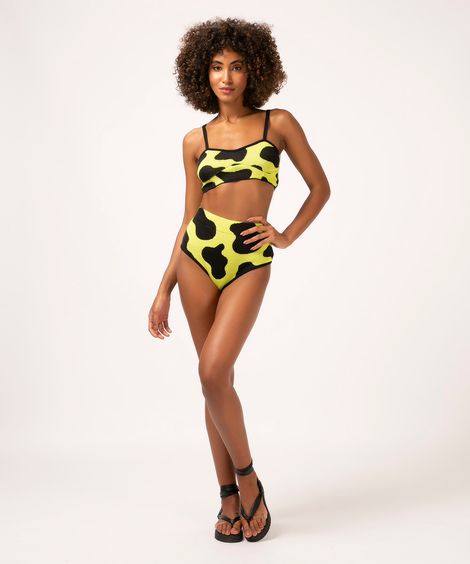 hot pant de tricô animal print verde