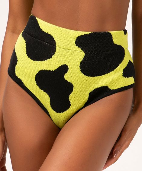 hot pant de tricô animal print verde