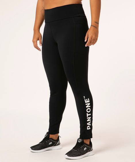 calça legging poliamida power bolso lateral pantone + preta