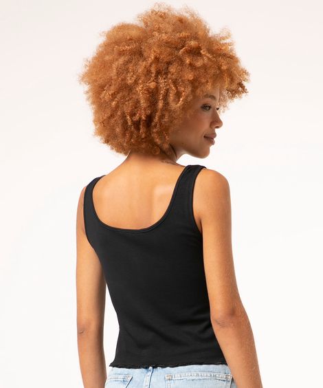 regata cropped detalhe botões  preto