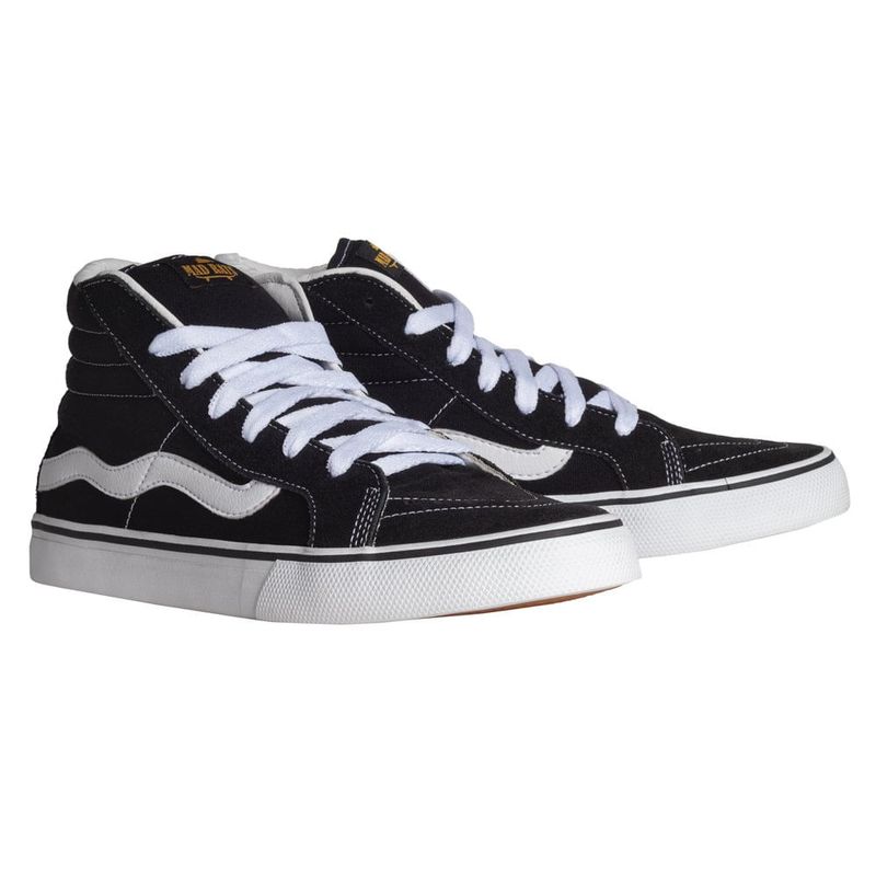 Tênis Mad Rats Cano Alto Hi Top Black Branco