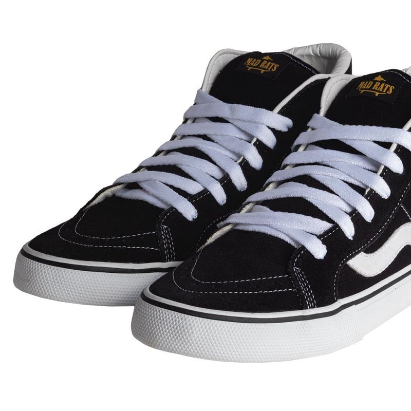 Tênis Mad Rats Cano Alto Hi Top Black Branco