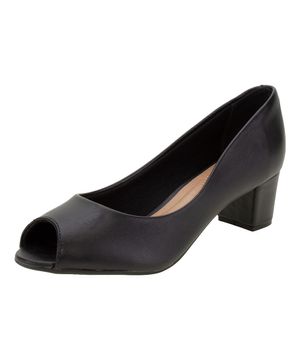 Peep Toe Feminino Salto Baixo Beira Rio - 4777300 PRETO