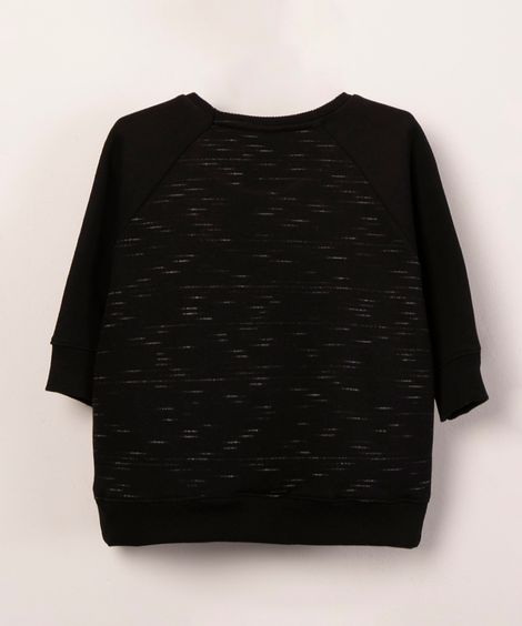 blusão de moletom com recorte preto