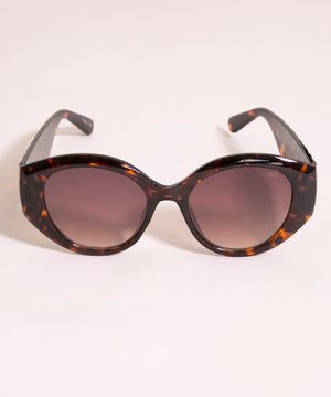 óculos de sol feminino oval tartatuga yessica marrom