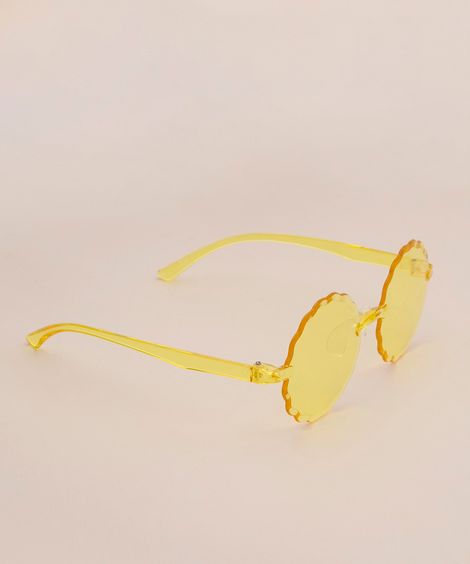 óculos de sol infantil redondo amarelo