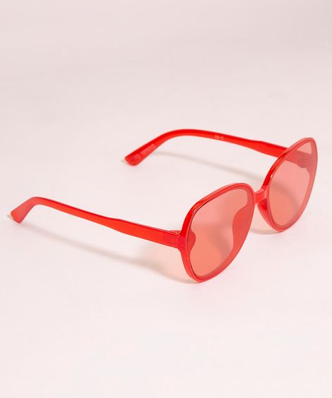 óculos de sol infantil redondo vermelho