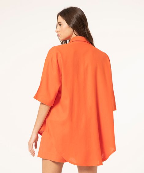 camisa oversized manga curta laranja