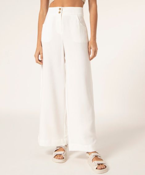 calça pantalona com bolsos off white