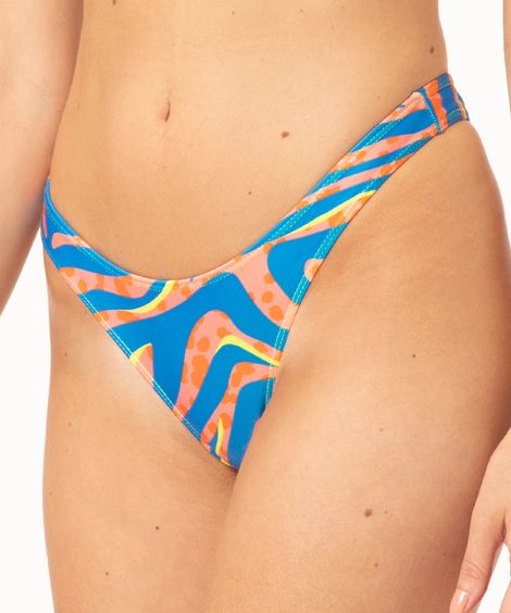 biquíni asa delta animal print com proteção uv50+ azul