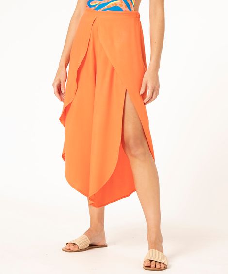 calça pareô de viscose coral