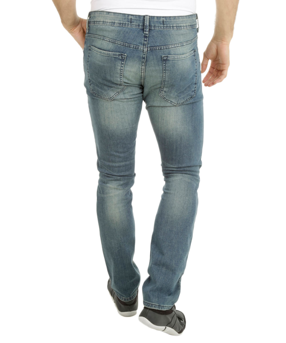Calça Jeans Slim Azul Médio
