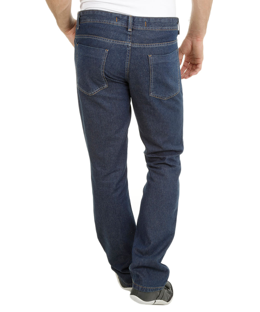 Calça Jeans Reta Azul Escuro