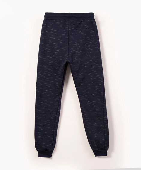 calça juvenil de moletom azul marinho