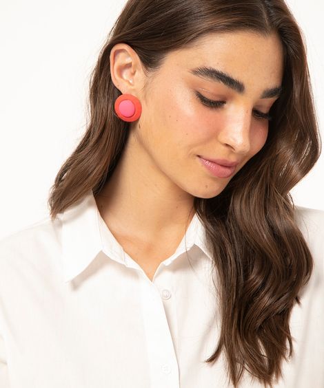 brinco redondo rosa