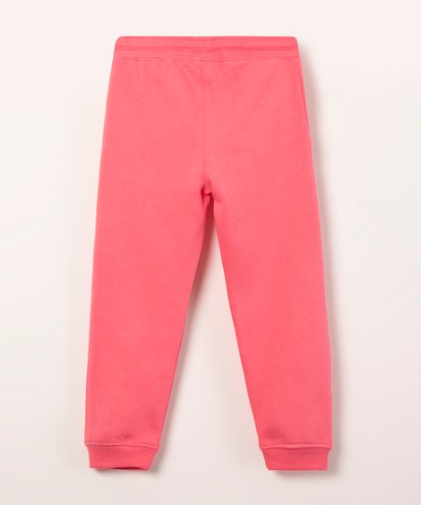 calça infantil em moletom rosa